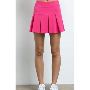 Pink Pleated Mini Skirt